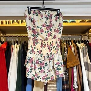 Blue Blush Floral Smocked Romper